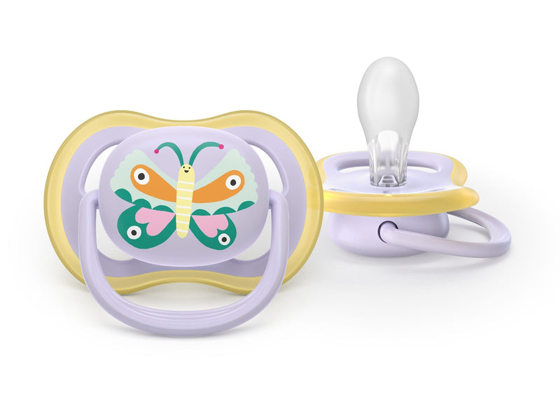 Philips Avent Pacifier ultra air 2 pack 0–6 mdr. gul/pink