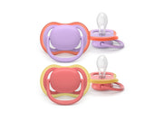 Philips Avent Pacifier ultra air 2 pack 18+ mdr. pink/rød