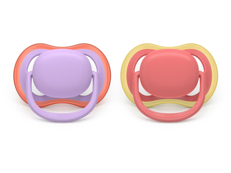 Philips Avent Pacifier ultra air 2 pack 18+ mdr. pink/rød
