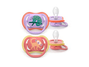 Philips Avent Pacifier ultra air 2 pack 18+ mdr.. pink/rød