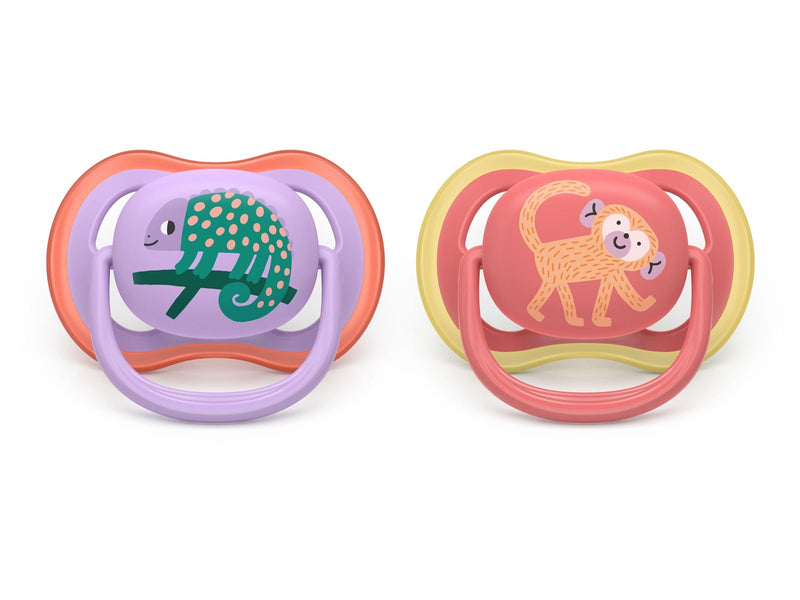 Philips Avent Pacifier ultra air 2 pack 18+ mdr.. pink/rød