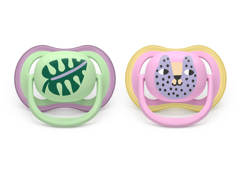 Philips Avent Pacifier ultra air 2 pack 6–18 mdr. grøn/pink