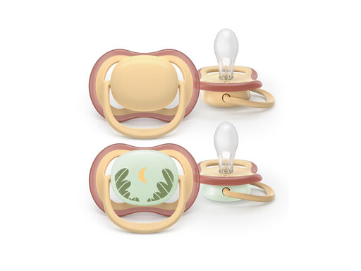 Philips Avent Pacifier ultra air nighttime 2 pack 0–6 mdr. gul/gul