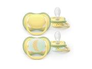 Philips Avent Pacifier ultra air nighttime 2 pack 18+ mdr. gul/gul