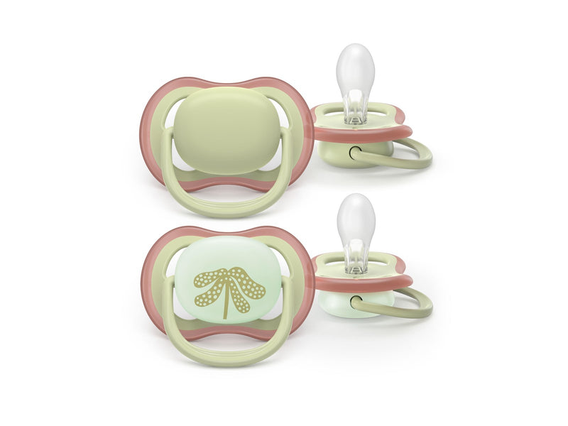 Philips Avent Pacifier ultra air nighttime 2 pack 6–18 mdr. grøn/grøn