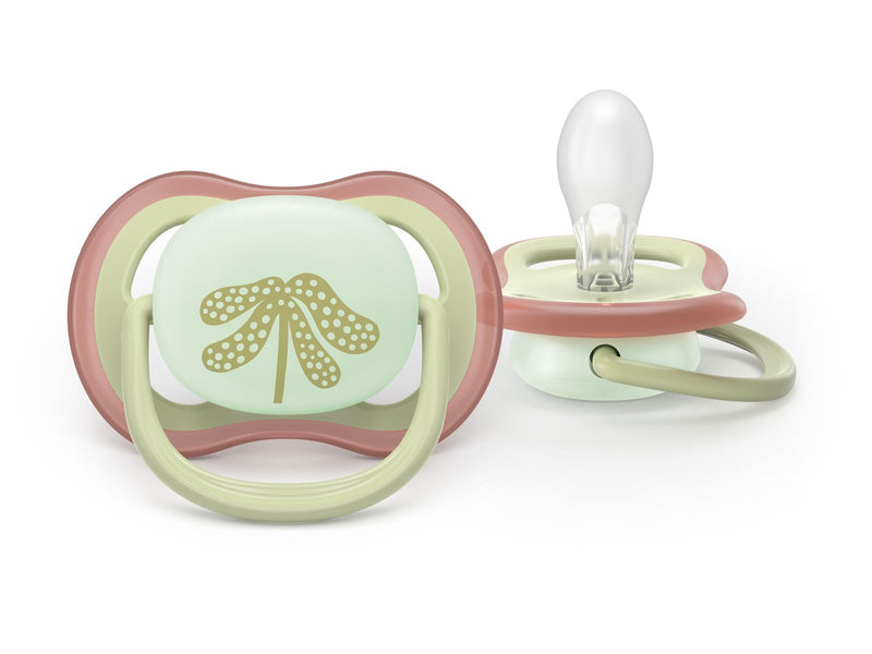 Philips Avent Pacifier ultra air nighttime 2 pack 6–18 mdr. grøn/grøn
