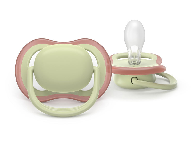Philips Avent Pacifier ultra air nighttime 2 pack 6–18 mdr. grøn/grøn