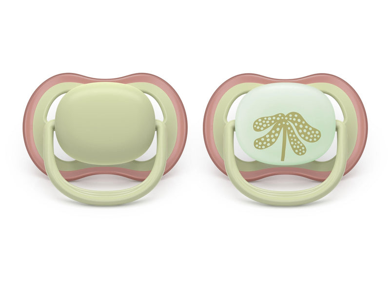 Philips Avent Pacifier ultra air nighttime 2 pack 6–18 mdr. grøn/grøn