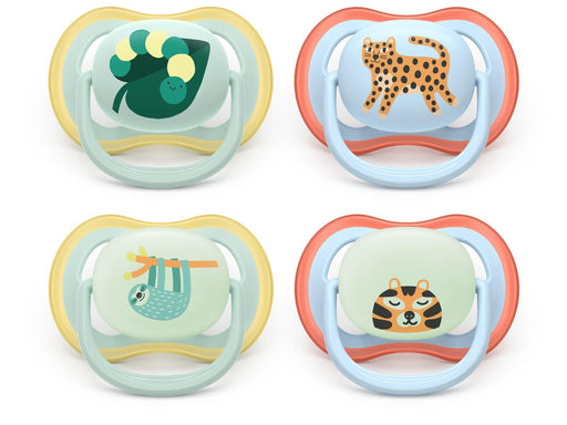 Philips Avent Pacifier ultra air nighttime 4 pack 0–6 mdr. dyremotiver