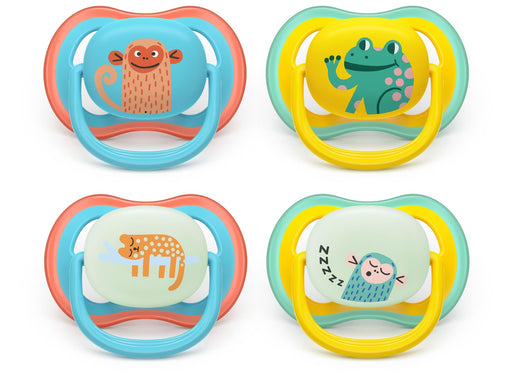 Philips Avent Pacifier ultra air nighttime 4 pack 18+ mdr. dyremotiver