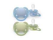 Philips Avent Pacifier ultra soft 2 pack 0-6 mdr. blå/grøn
