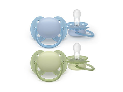 Philips Avent Pacifier ultra soft 2 pack 0-6 mdr. blå/grøn