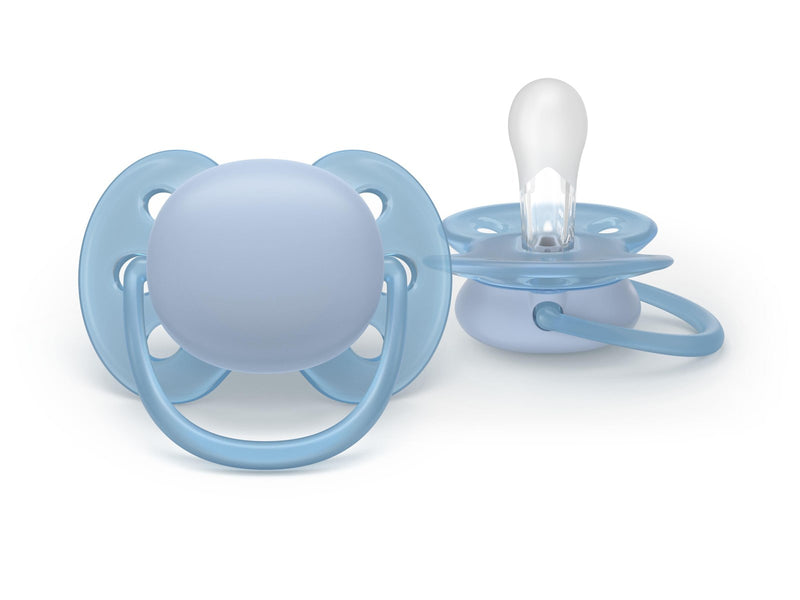 Philips Avent Pacifier ultra soft 2 pack 0-6 mdr. blå/grøn
