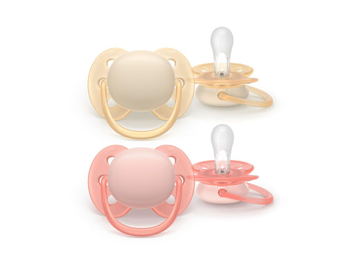 Philips Avent Pacifier ultra soft 2 pack 0–6 mdr. gul/rød