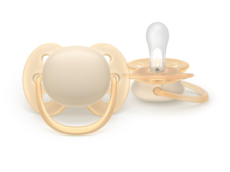 Philips Avent Pacifier ultra soft 2 pack 0–6 mdr. gul/rød