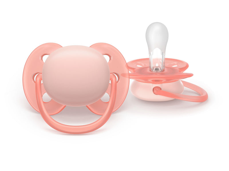 Philips Avent Pacifier ultra soft 2 pack 0–6 mdr. gul/rød