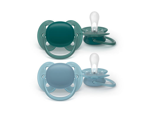 Philips Avent Pacifier ultra soft 2 pack 18+ mdr. grøn/blå