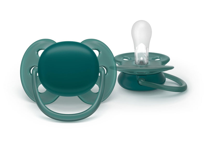 Philips Avent Pacifier ultra soft 2 pack 18+ mdr. grøn/blå