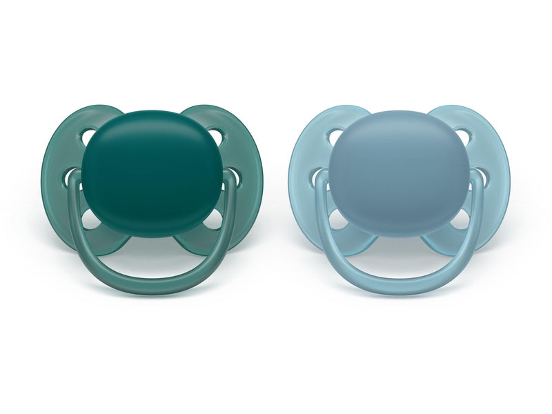 Philips Avent Pacifier ultra soft 2 pack 18+ mdr. grøn/blå