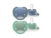Philips Avent Pacifier ultra soft 2 pack 6–18 mdr. blå/grøn