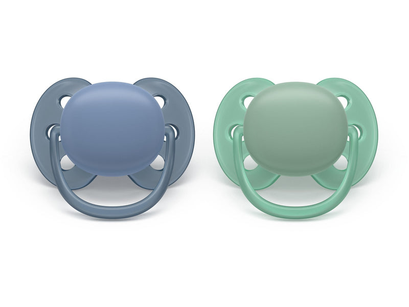 Philips Avent Pacifier ultra soft 2 pack 6–18 mdr. blå/grøn