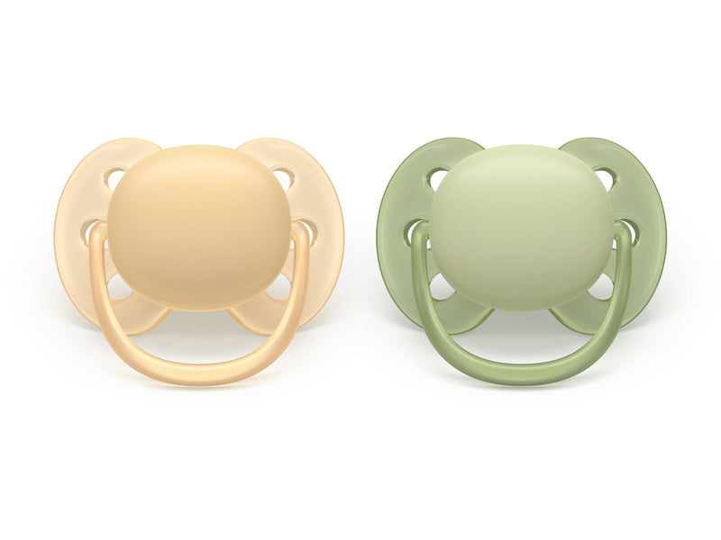 Philips Avent Pacifier ultra soft 2 pack 6–18 mdr. gul/grøn