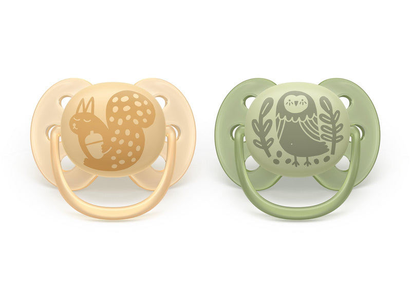Philips Avent Pacifier ultra soft 2 pack 6–18 mdr. gul/grøn