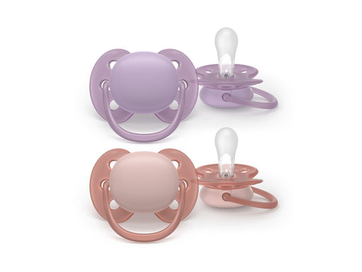 Philips Avent Pacifier ultra soft 2 pack 6–18 mdr. pink/rød