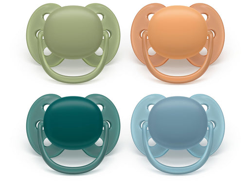Philips Avent Pacifier ultra soft 4 pack 18+ mdr. grøn/orange/blå