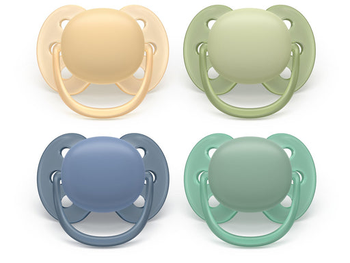 Philips Avent Pacifier ultra soft 4 pack 6–18 mdr. gul/grøn/blå