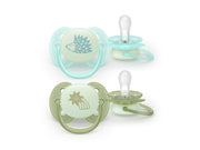 Philips Avent Pacifier ultra soft nighttime 2 pack 0–6 mdr. blå/grøn