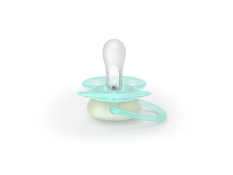 Philips Avent Pacifier ultra soft nighttime 2 pack 0–6 mdr. blå/grøn