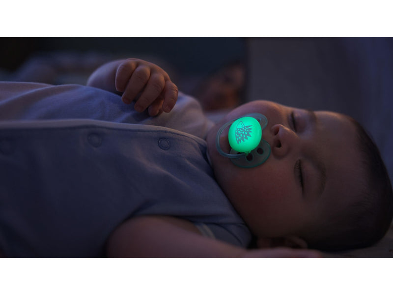 Philips Avent Pacifier ultra soft nighttime 2 pack 0–6 mdr. blå/grøn