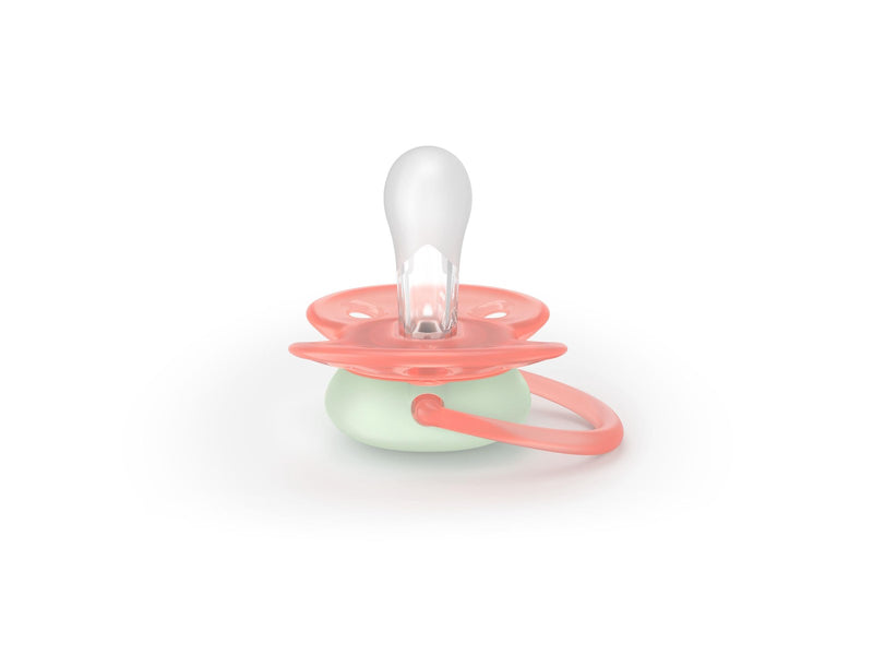 Philips Avent Pacifier ultra soft nighttime 2 pack 0–6 mdr. rød/gul
