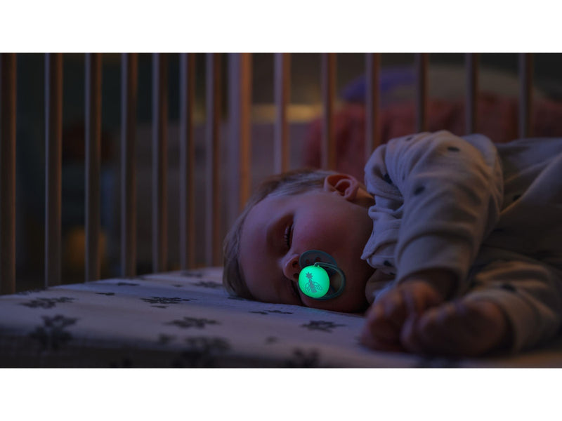 Philips Avent Pacifier ultra soft nighttime 2 pack 18+ mdr. grøn/blå