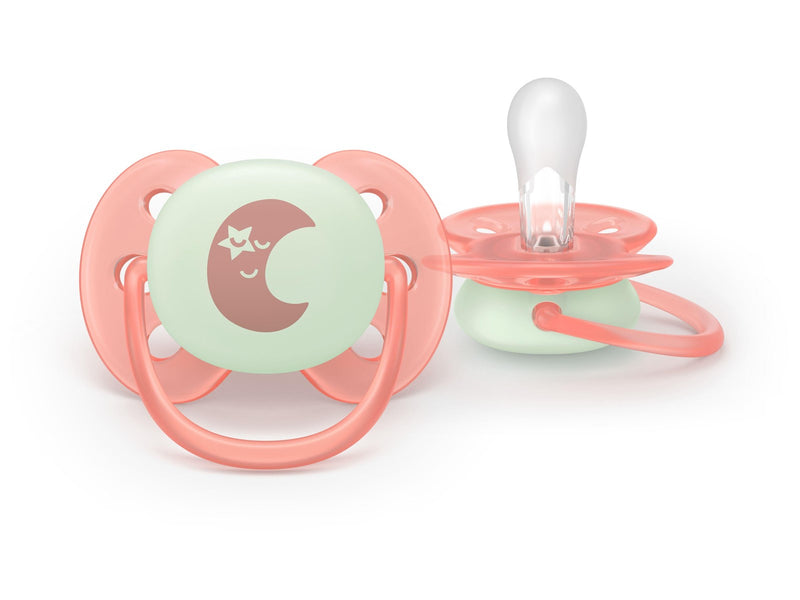 Philips Avent Pacifier ultra soft nighttime 4 pack 0–6 mdr. blå/grøn/gul/rød