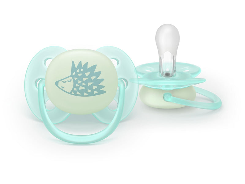 Philips Avent Pacifier ultra soft nighttime 4 pack 0–6 mdr. blå/grøn/gul/rød