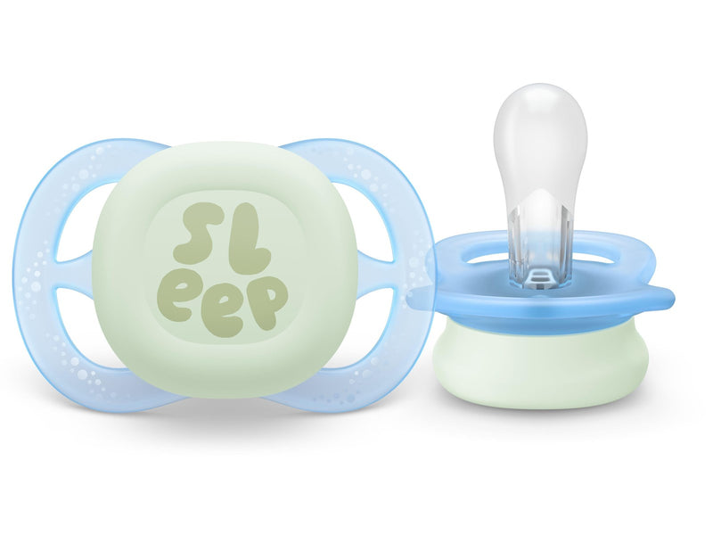 Philips Avent Pacifier ultra start nighttime 4 pack 0–6 mdr. blå/grøn
