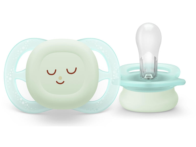 Philips Avent Pacifier ultra start nighttime 4 pack 0–6 mdr. blå/grøn