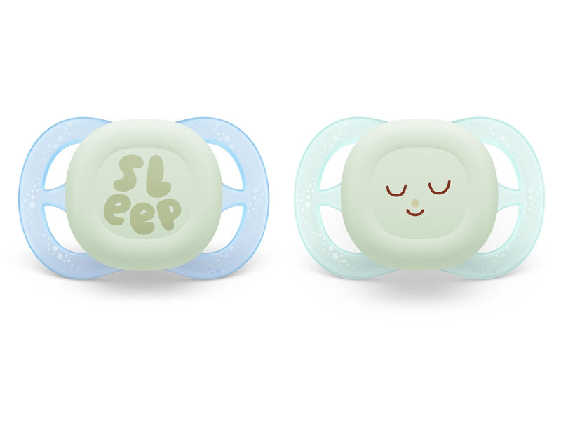 Philips Avent Pacifier ultra start nighttime 4 pack 0–6 mdr. blå/grøn