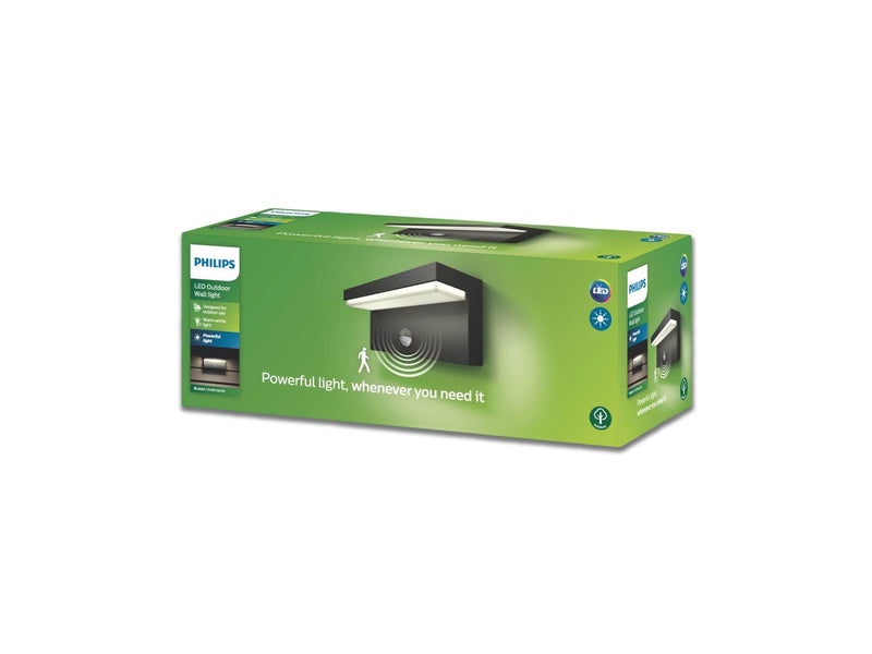 Philips Bustan außenwandleuchte mit Sensor, LED 9W, anthrazit