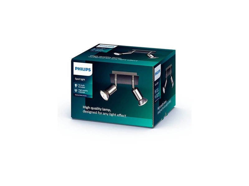 Philips CARREA plate/spiral nickel 2x50W 230V