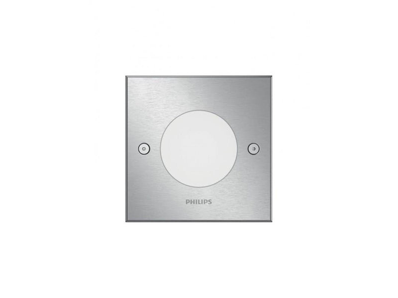 Philips Crust bodeneinbauspot, LED 3W, 2700K, edelstahl