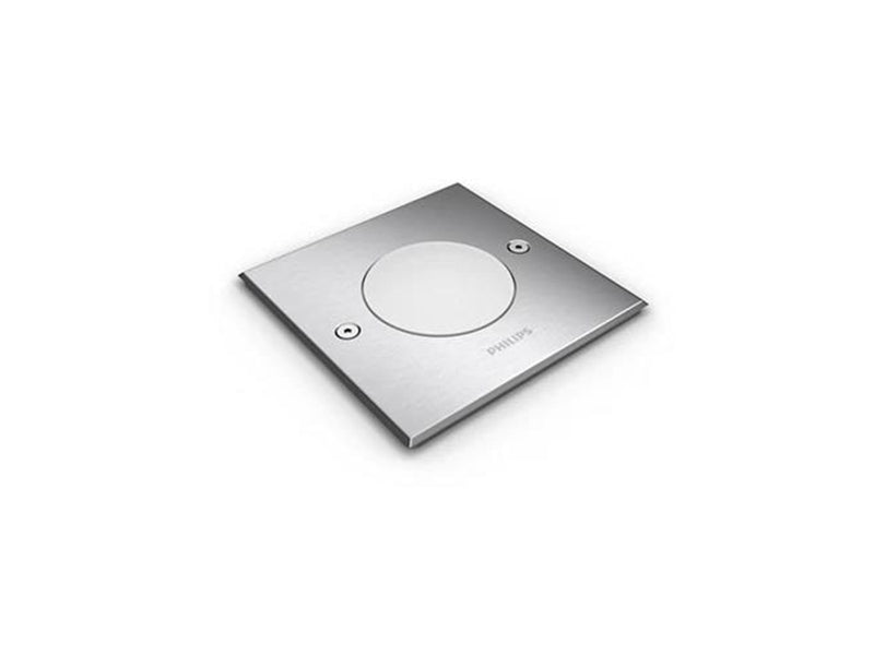 Philips Crust bodeneinbauspot, LED 3W, 2700K, edelstahl