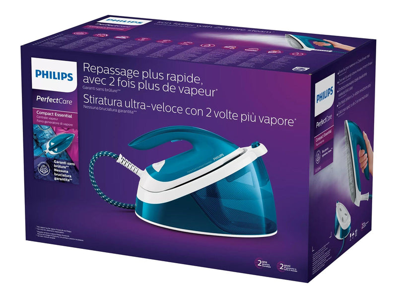 Philips Dampfbügeleisen/Dampfgerät für Stoffe PerfectCare Compact Essential GC6840/20