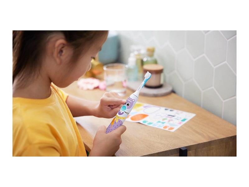 Philips Elektrische Zahnbürste Sonicare For Kids HX3603 - Design a Pet Edition - tooth brush - white/aqua blue