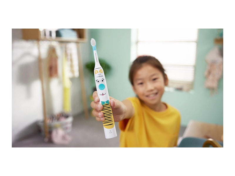 Philips Elektrische Zahnbürste Sonicare For Kids HX3603 - Design a Pet Edition - tooth brush - white/aqua blue