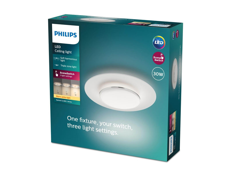 Philips Garnet ceiling lamp 30 W 2700K white