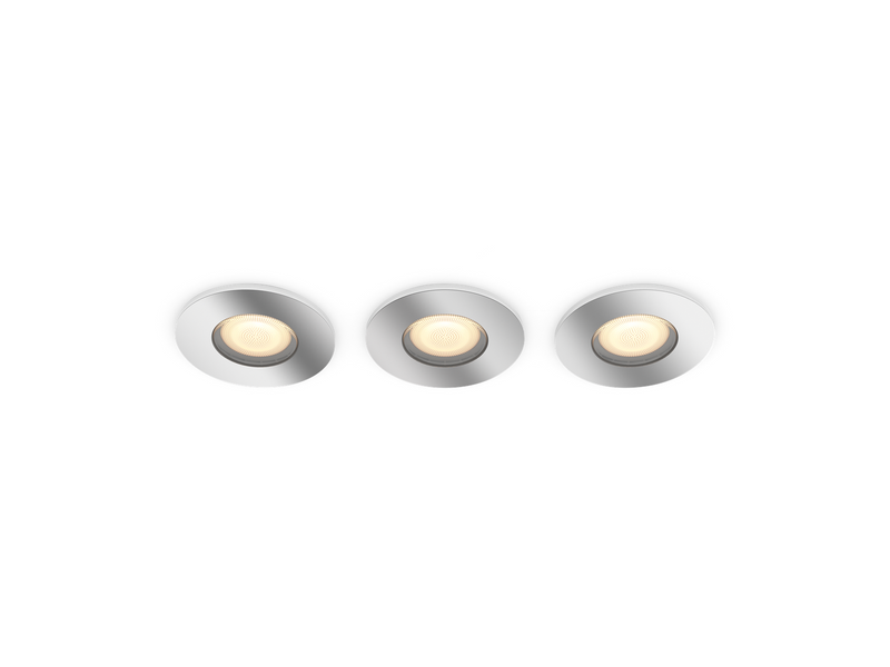 Philips Hue Adore Bathroom Recessed Downlight - Chrome - 3-pack