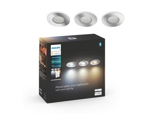 Philips Hue Adore Bathroom Recessed Downlight - Chrome - 3-pack